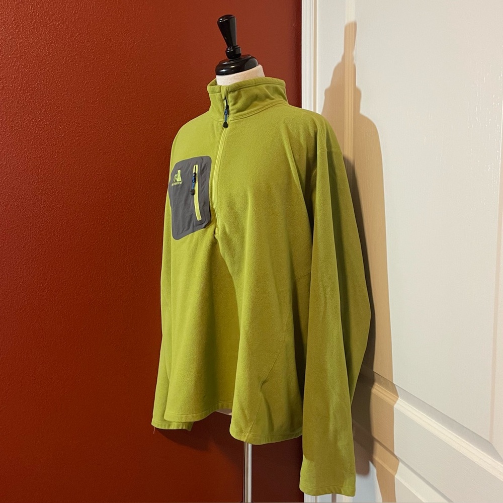 Eddie Bauer‎ Men’s First Ascent Neon Green 1/4 Zip Fleece Pullover Base Layer